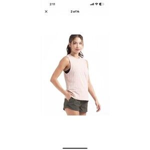 Vuori Sleeveless Sunset Tank Top Size M Heathered Pink 100%  Pima Cotton Shirt